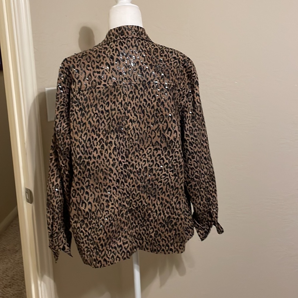 Chico’s - Lightweight Sequin Jacket; Lined; Black… - image 3